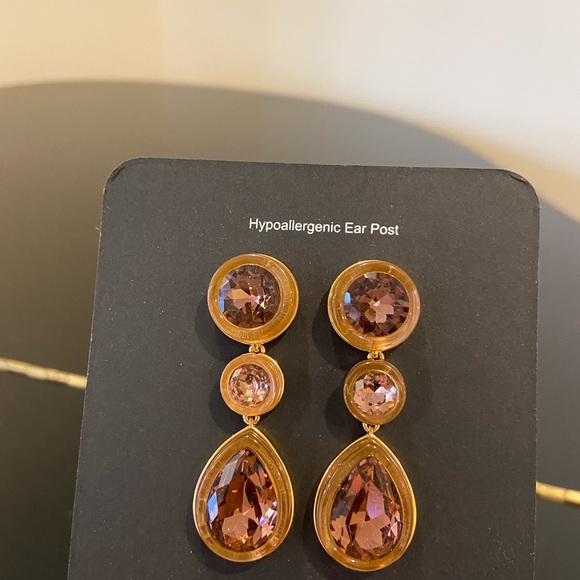 NWT J. Crew triple stone drop statement earrings - Picture 5 of 16